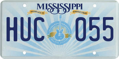 MS license plate HUC055