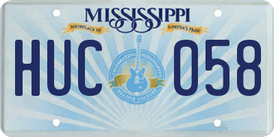 MS license plate HUC058