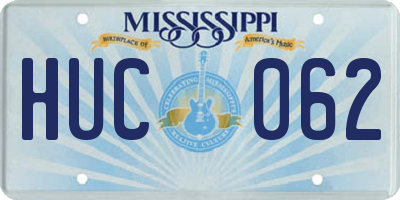 MS license plate HUC062
