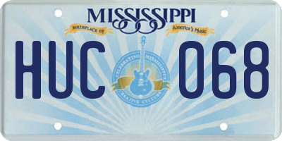 MS license plate HUC068