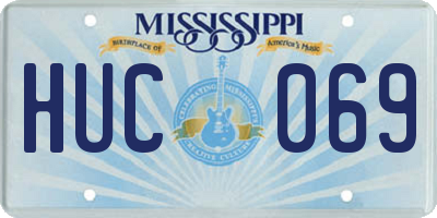 MS license plate HUC069