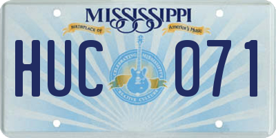MS license plate HUC071