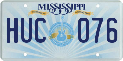 MS license plate HUC076