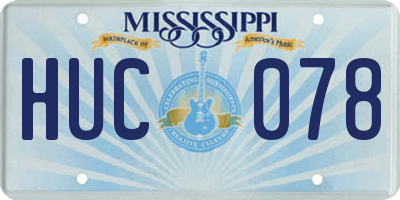 MS license plate HUC078