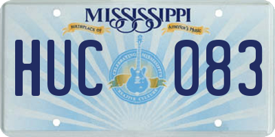 MS license plate HUC083