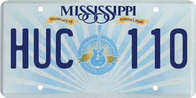 MS license plate HUC110