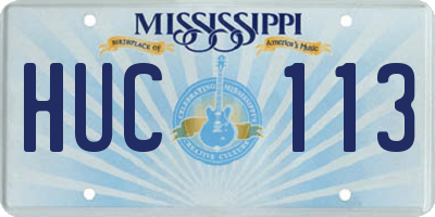 MS license plate HUC113