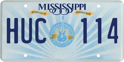 MS license plate HUC114