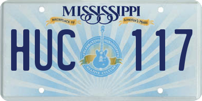 MS license plate HUC117