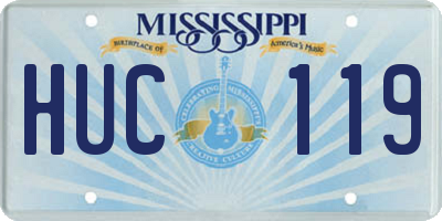 MS license plate HUC119