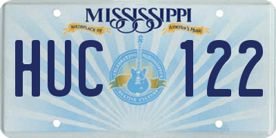 MS license plate HUC122