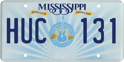 MS license plate HUC131