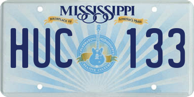 MS license plate HUC133