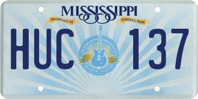 MS license plate HUC137
