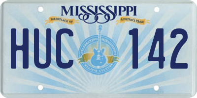 MS license plate HUC142