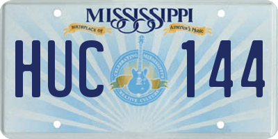MS license plate HUC144