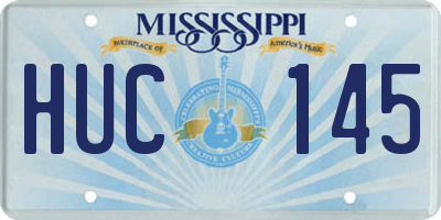 MS license plate HUC145