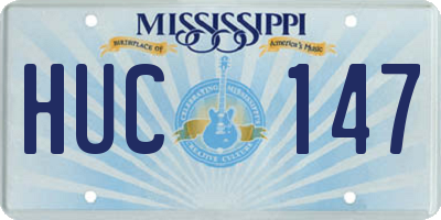 MS license plate HUC147