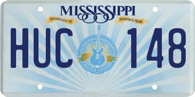 MS license plate HUC148