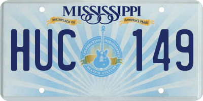 MS license plate HUC149