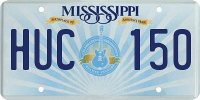 MS license plate HUC150