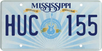 MS license plate HUC155