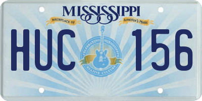 MS license plate HUC156