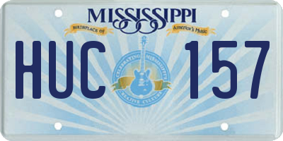 MS license plate HUC157