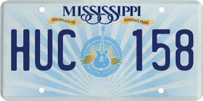 MS license plate HUC158