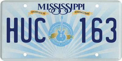 MS license plate HUC163
