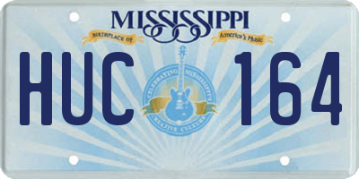 MS license plate HUC164