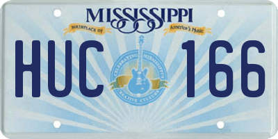 MS license plate HUC166