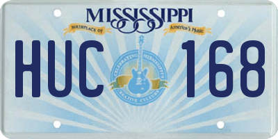 MS license plate HUC168