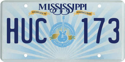 MS license plate HUC173