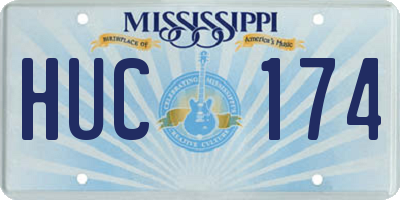 MS license plate HUC174