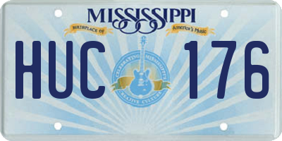 MS license plate HUC176