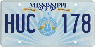 MS license plate HUC178