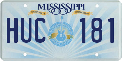 MS license plate HUC181