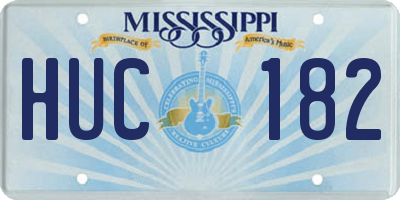 MS license plate HUC182