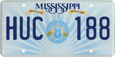 MS license plate HUC188