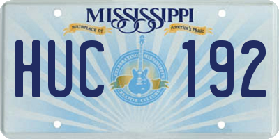 MS license plate HUC192