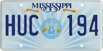 MS license plate HUC194