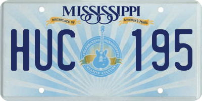 MS license plate HUC195
