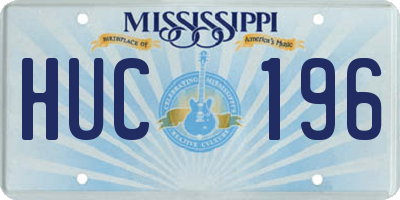 MS license plate HUC196