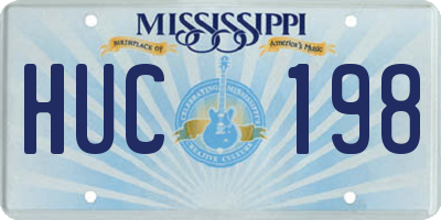 MS license plate HUC198