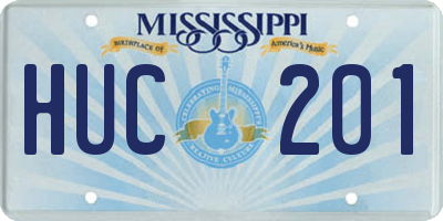 MS license plate HUC201
