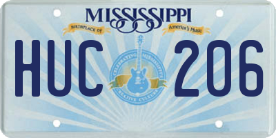 MS license plate HUC206