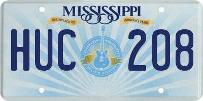 MS license plate HUC208