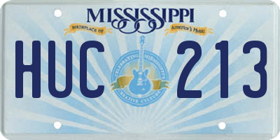 MS license plate HUC213