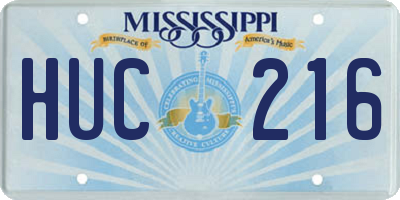 MS license plate HUC216